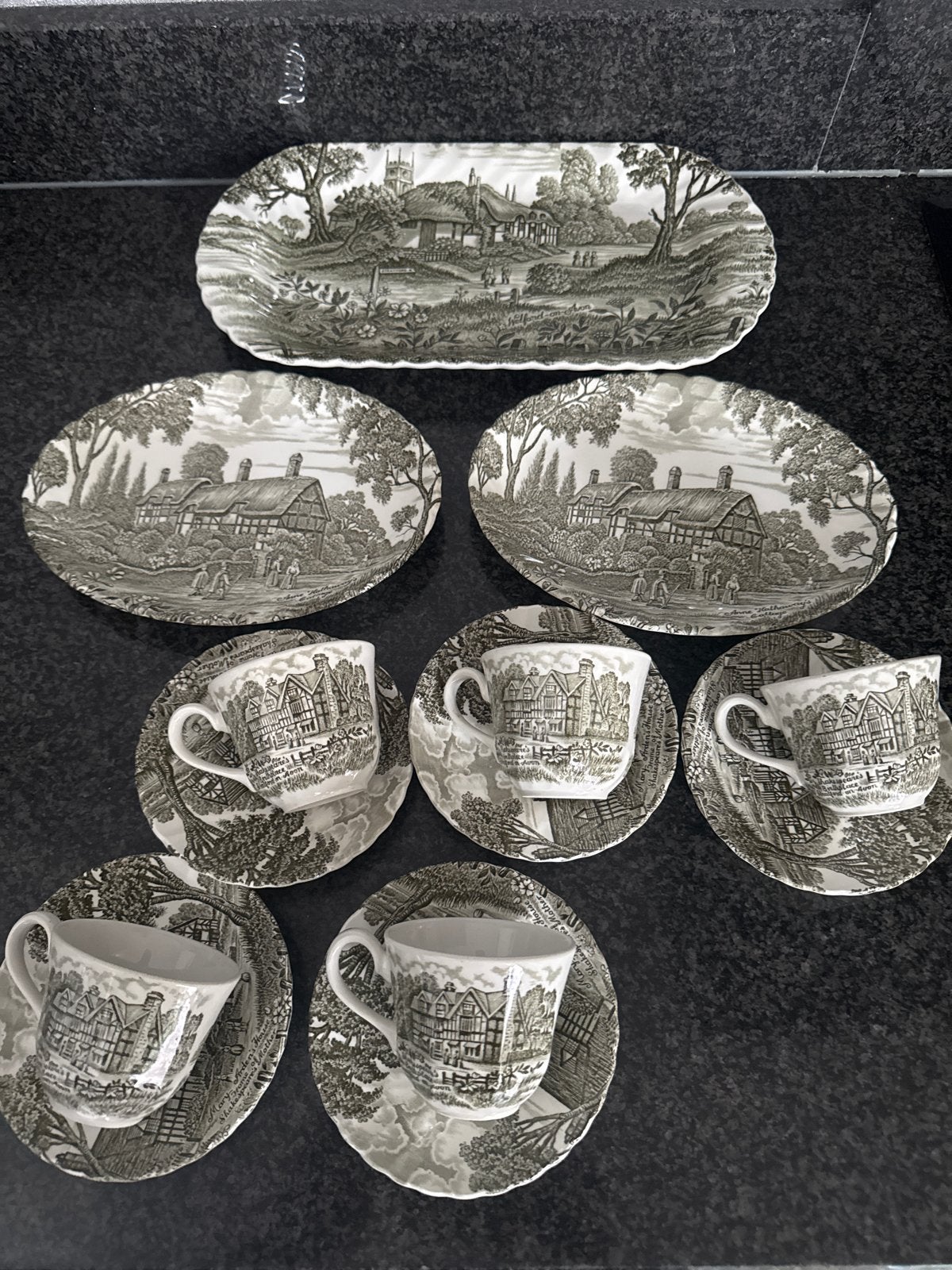 Ridgway "Shakespeare's Country" Servies - 6 Kopjes & Schotel, Ophalen
