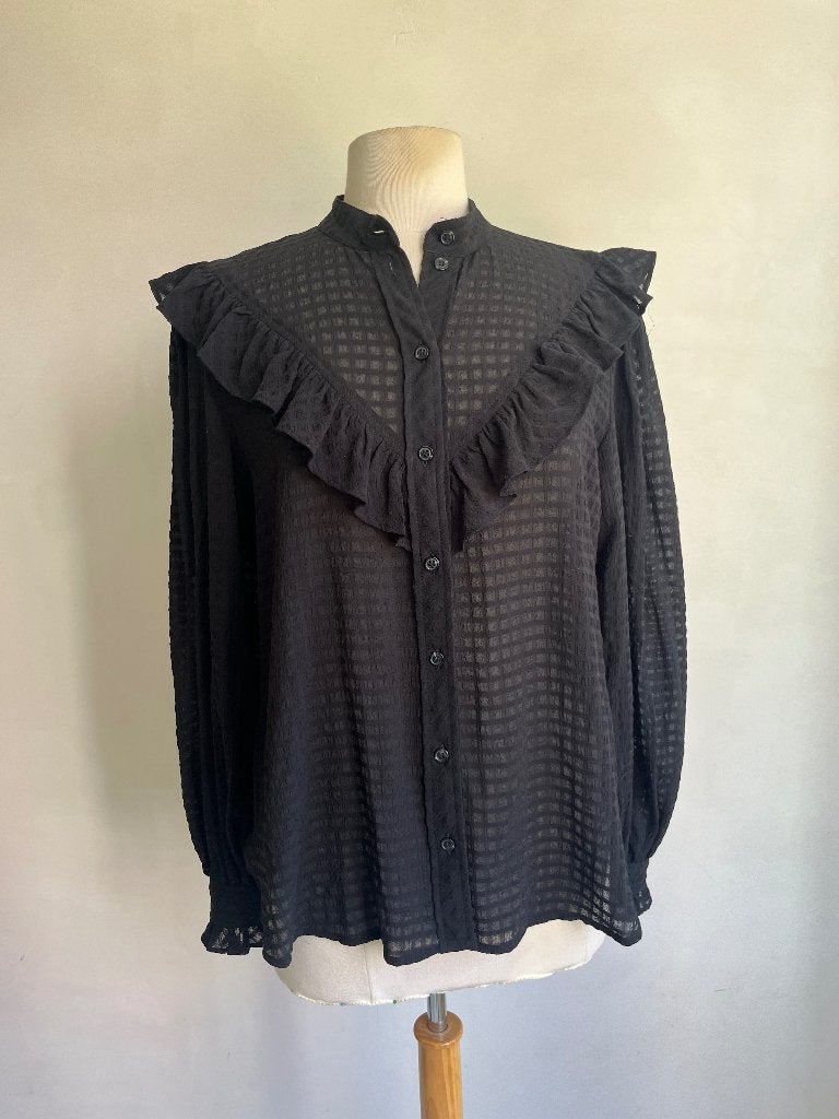 ganni blouse zwart, Verzenden, Zwart, Ganni, Maat 46/48 (XL) of groter