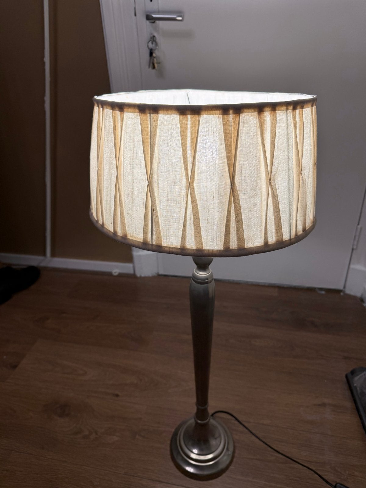 Riviera Maison lamp met stoffen kap, Huis en Inrichting, Lampen | Vloerlampen, Ophalen, Gebruikt, E27 (groot), Minder dan 100 cm