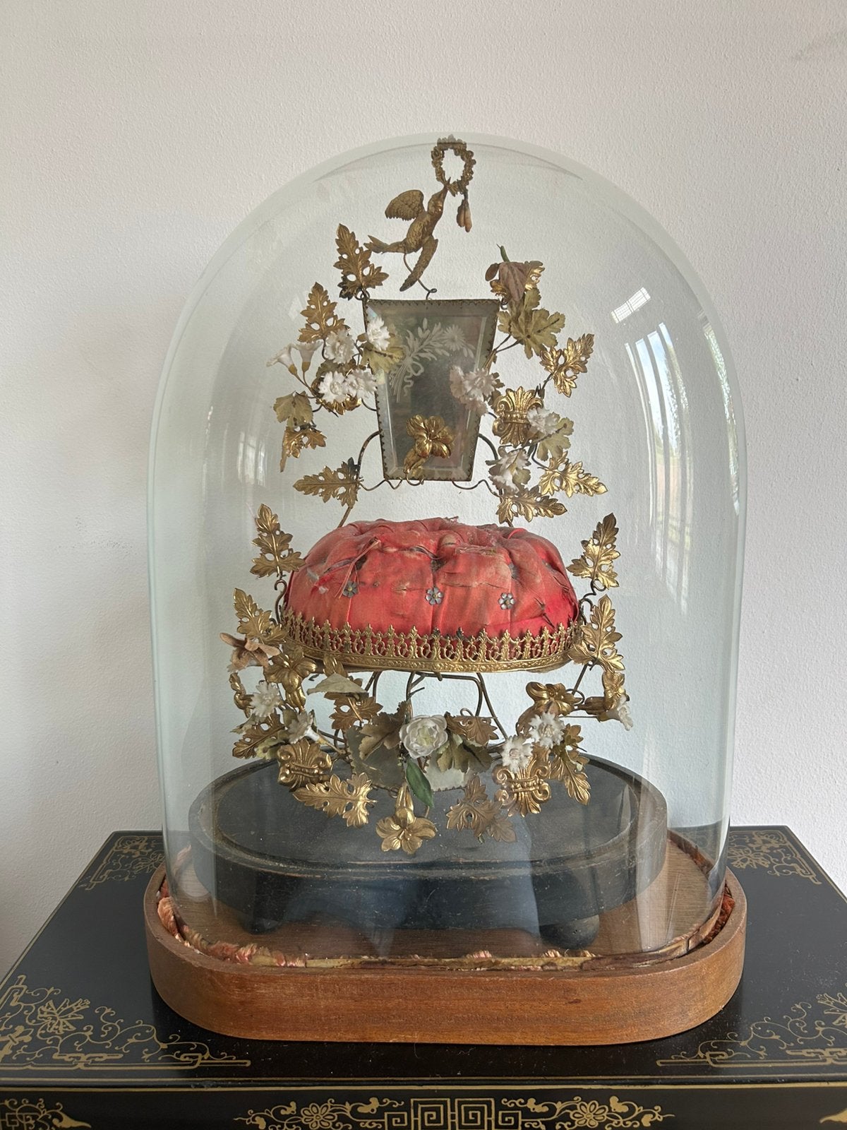 Antieke Globe de Mariée met originele handgeblazen stolp, Ophalen, Zo goed als nieuw