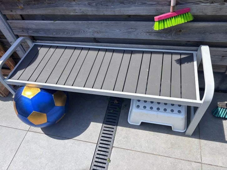 Aluminium Tuinbankje - Modern en Duurzaam, Ophalen of Verzenden, Gebruikt, Aluminium