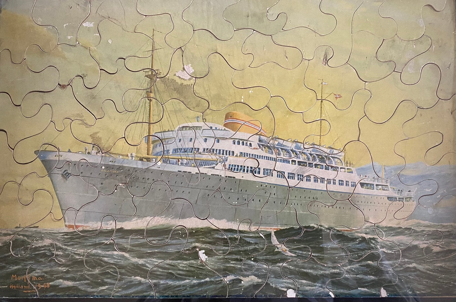 Vintage puzzle  jaren 50  OSLOFJORD, Antiek en Kunst, Ophalen of Verzenden