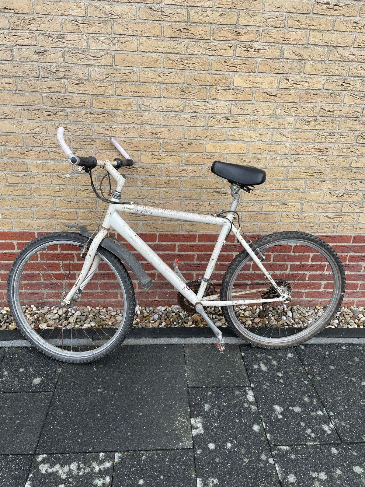 Gebruikte witte fiets, Gebruikt, Geen vering, 53 tot 57 cm, Ophalen