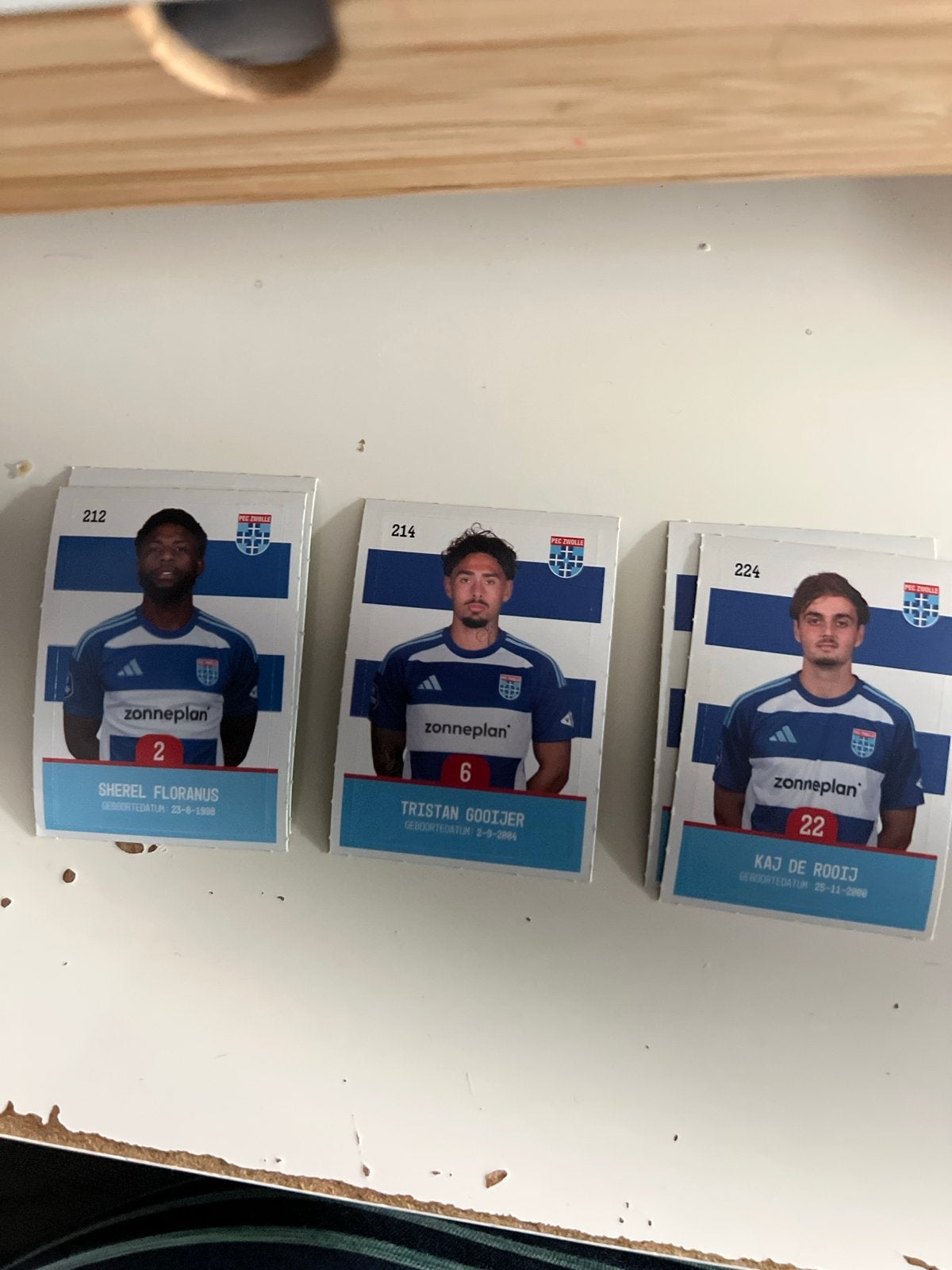 Plus voetbalplaatjes PEC Zwolle - Sherel, Tristan, Kaj, Verzenden, Nieuw, Overige binnenlandse clubs, Poster, Plaatje of Sticker