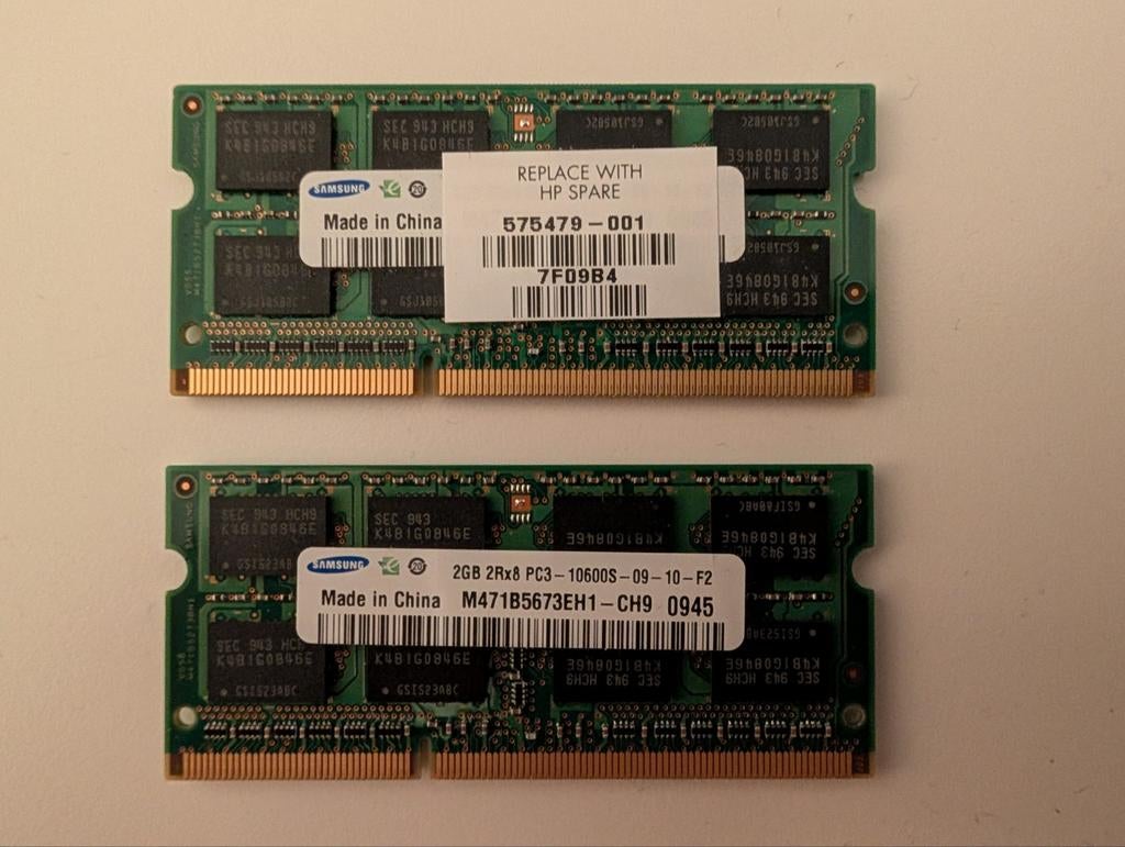 4GB DDR3 Samsung 1333mhz kit (2x2GB), Computers en Software, RAM geheugen, Ophalen of Verzenden, DDR3, Laptop