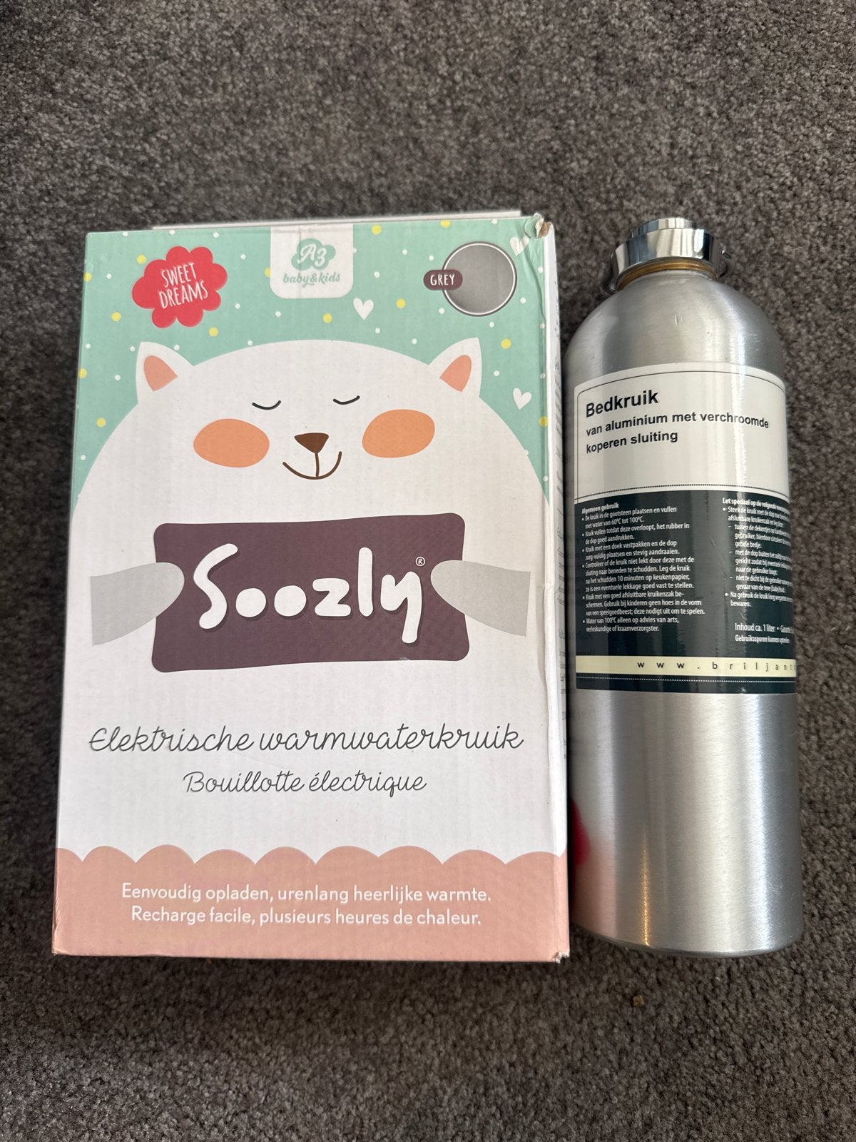 Soozly Elektrische Warmwaterkruik & Aluminium Bedkruik, Kinderen en Baby's, Ophalen, Gebruikt