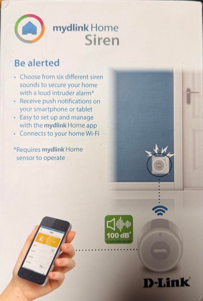 D-Link DCH-S220 mydlink Home Sirene - Draadloos Alarm, Sirene, Nieuw, Ophalen of Verzenden, Overige soorten