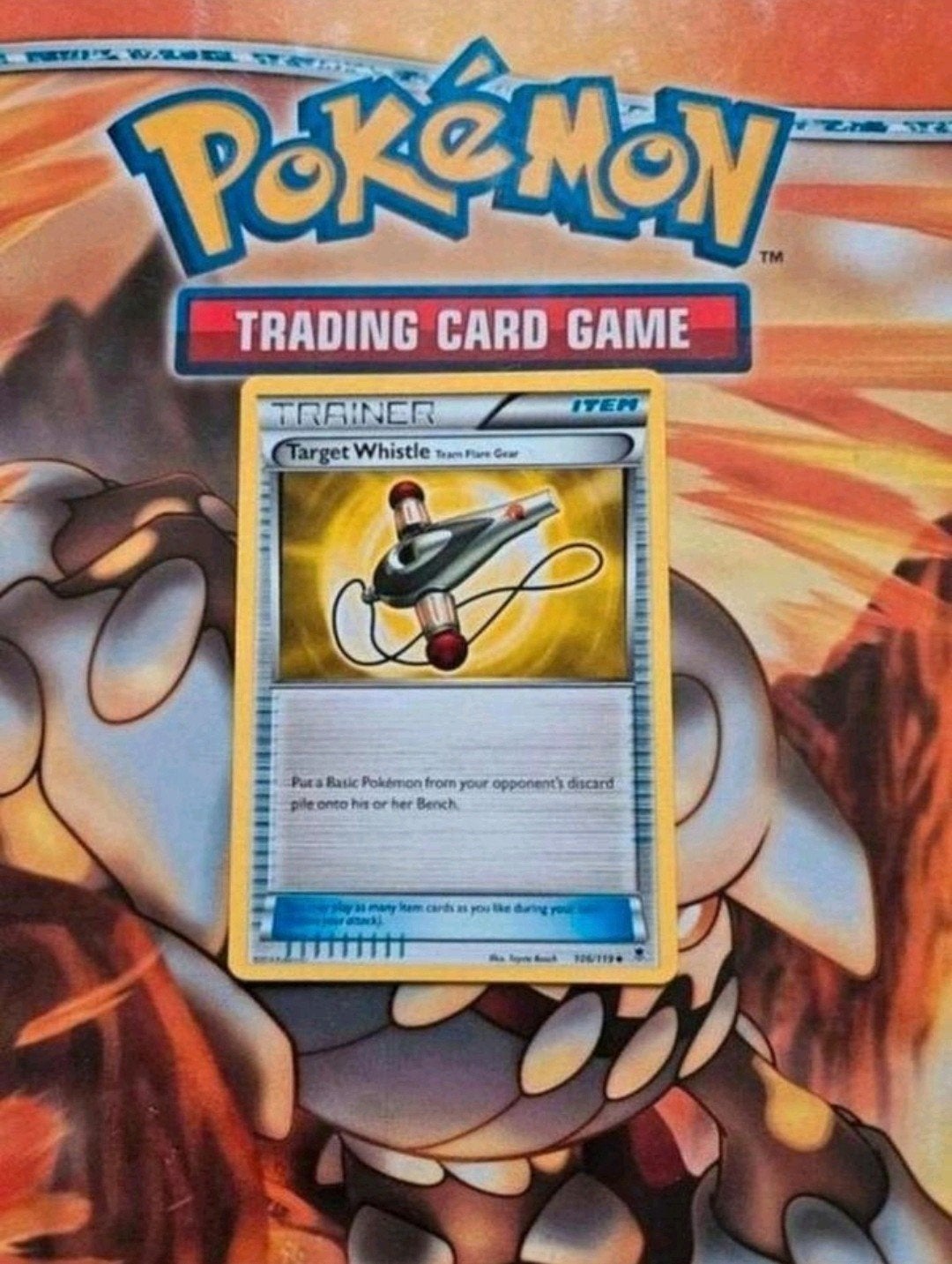Target whistle 106/119 XY Phantom forces pokemon kaart nm, Ophalen of Verzenden, Zo goed als nieuw, Losse kaart