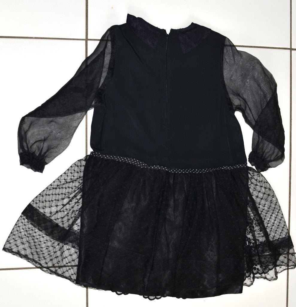 Verkleedjurk zwart prinses Halloween maat 128, Ophalen of Verzenden, Zo goed als nieuw, 122 t/m 128, Jongen of Meisje