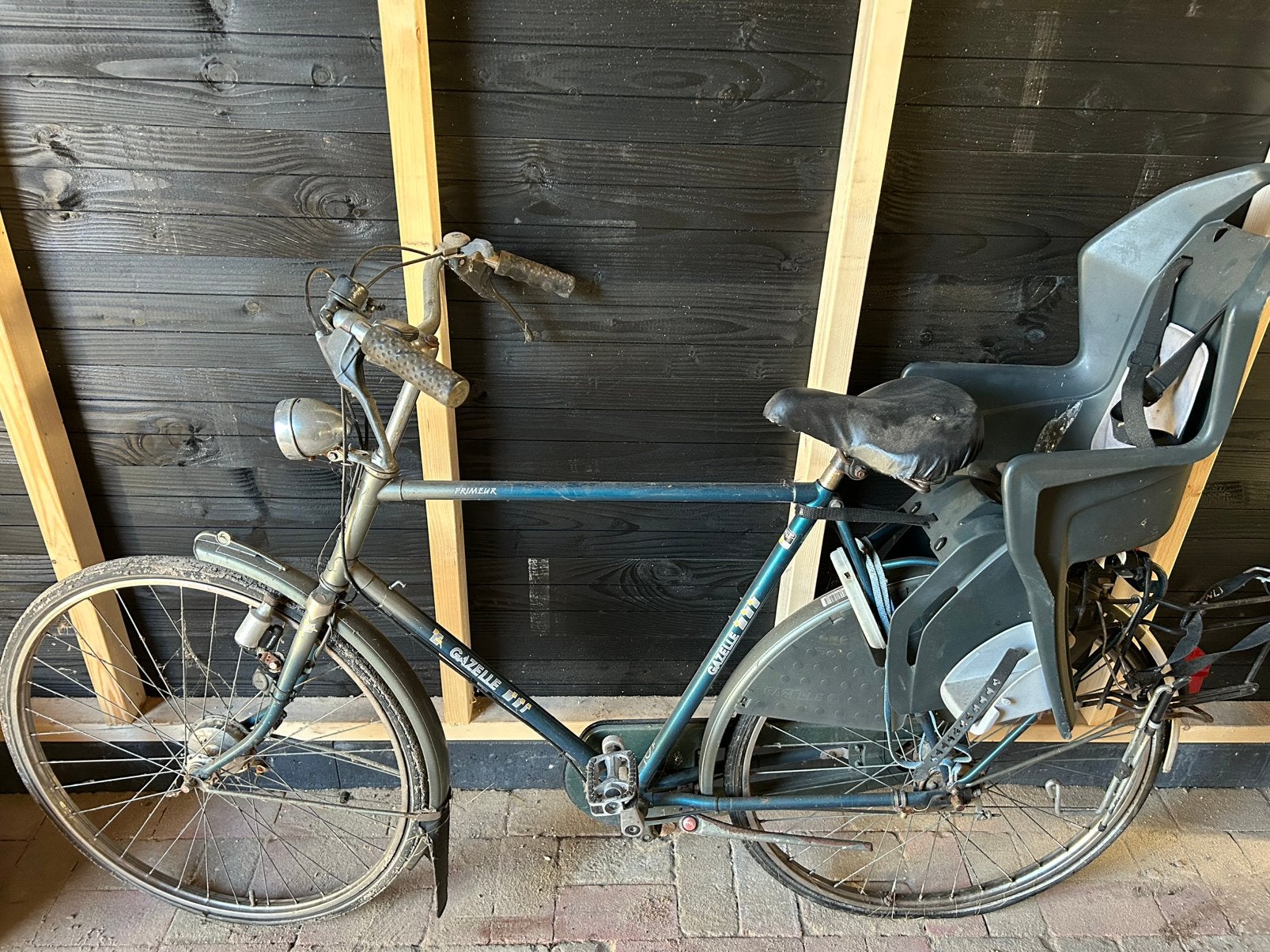 Gazelle fiets met kinderzitje en buggy drager, Ophalen