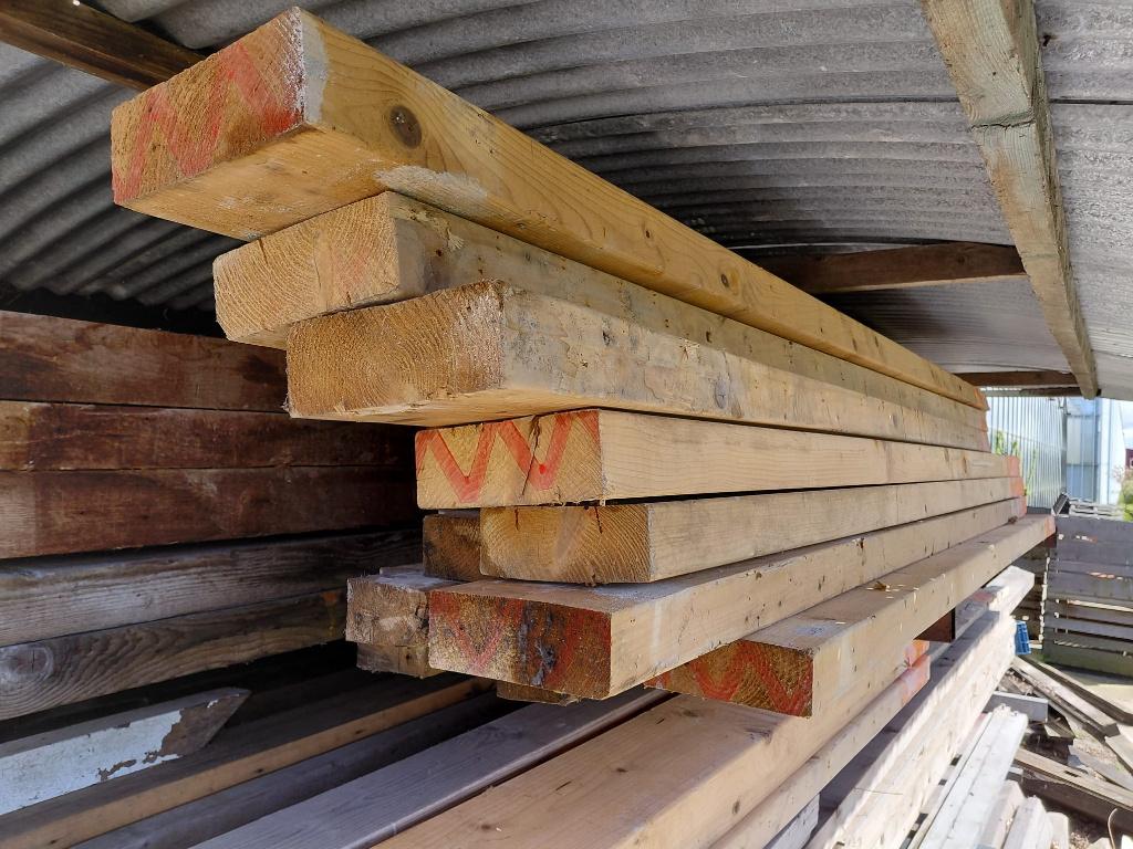 10 geschaafde binten, Doe-het-zelf en Verbouw, Hout en Planken, Ophalen, Gebruikt, 250 tot 300 cm, 50 mm of meer