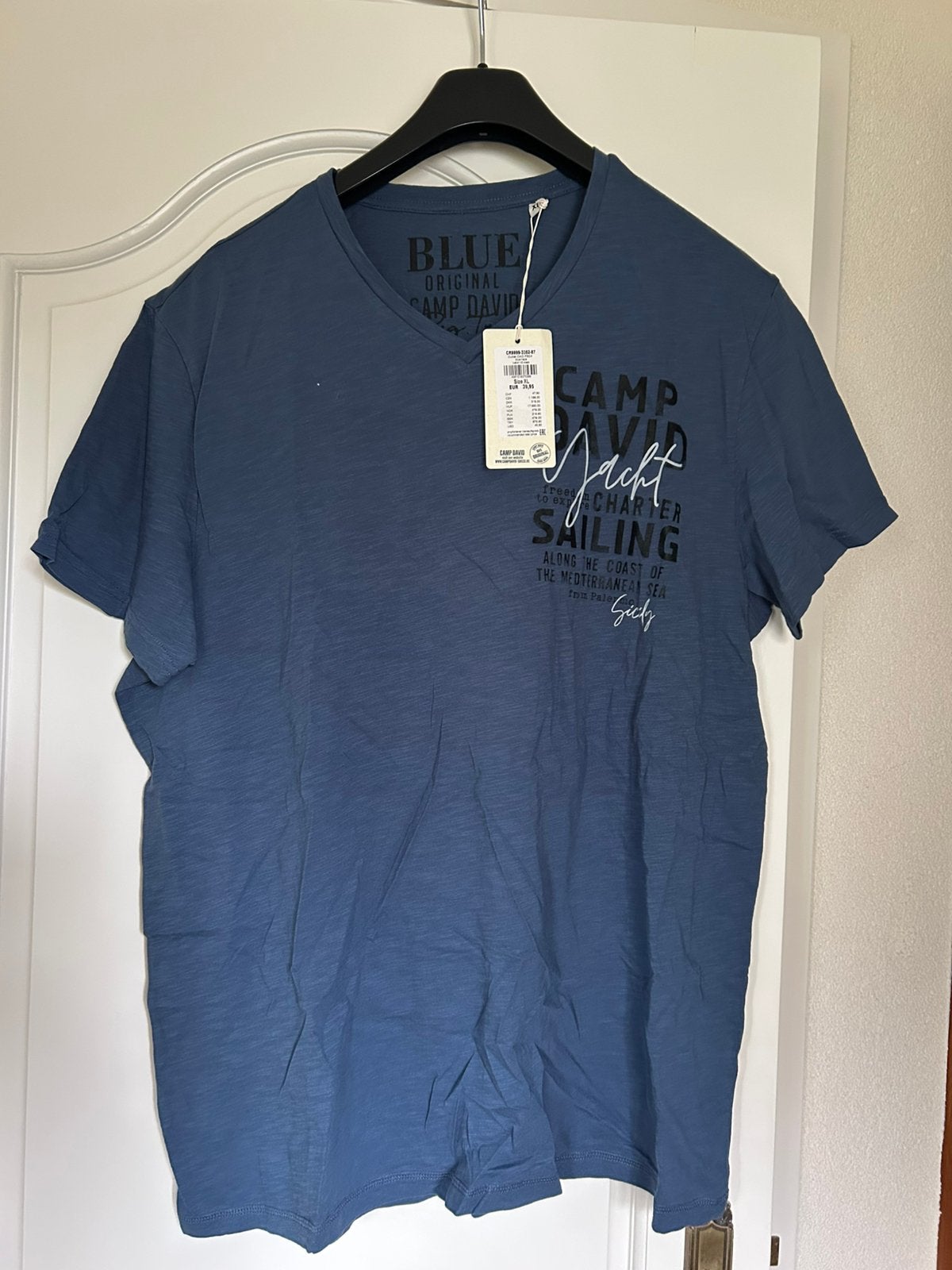 Camp David T shirt. Nieuw.Maat XL.Kleur blauw., Verzenden, Nieuw, Maat 56/58 (XL), Blauw