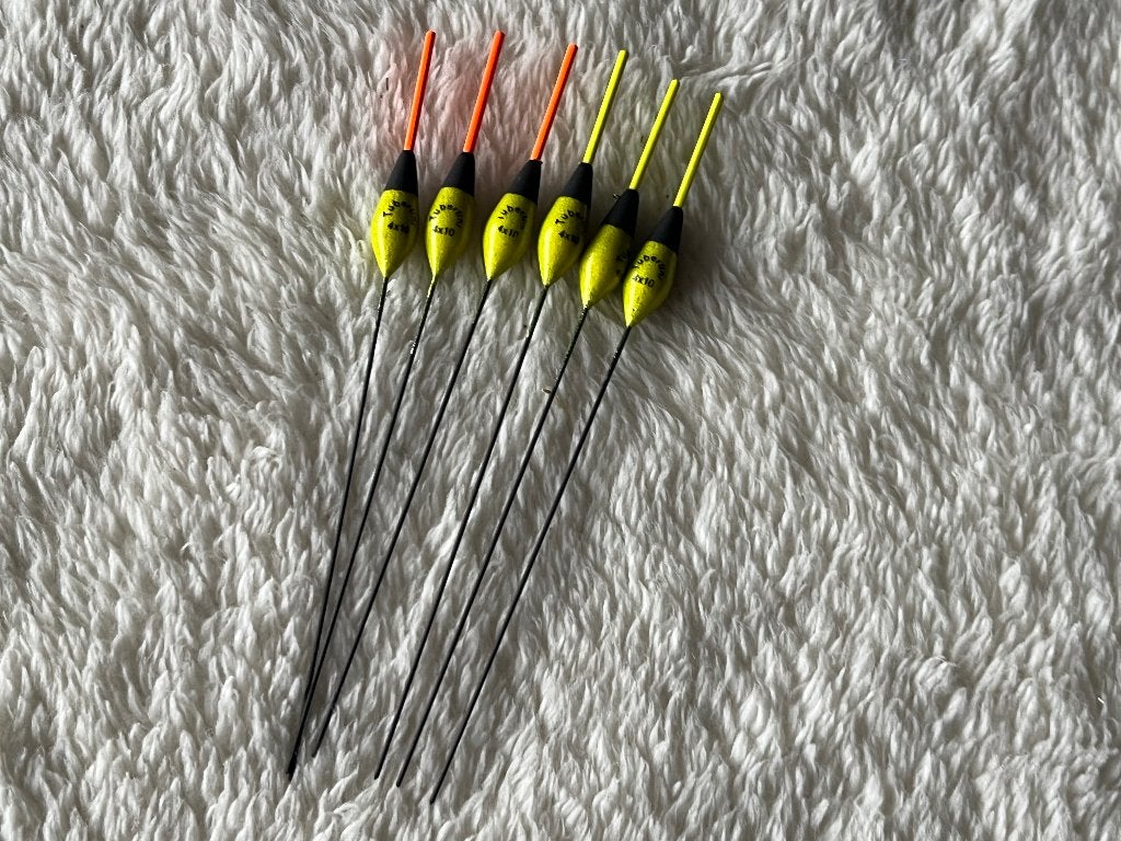 adv 143 / NIEUW set 6 dobbers TUBERTINI, Ophalen of Verzenden, Nieuw, Dobber of Lood