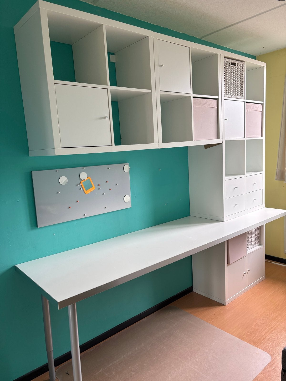 Bureau-kast combinatie wit - IKEA KALLAX/LINNMON, Ophalen, Gebruikt, 200 cm of meer, 150 tot 200 cm