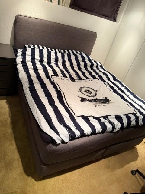 Ikea dunvik boxspring, Huis en Inrichting, Slaapkamer | Boxsprings, Gebruikt, 160 cm, 200 cm, Tweepersoons, Grijs, Ophalen