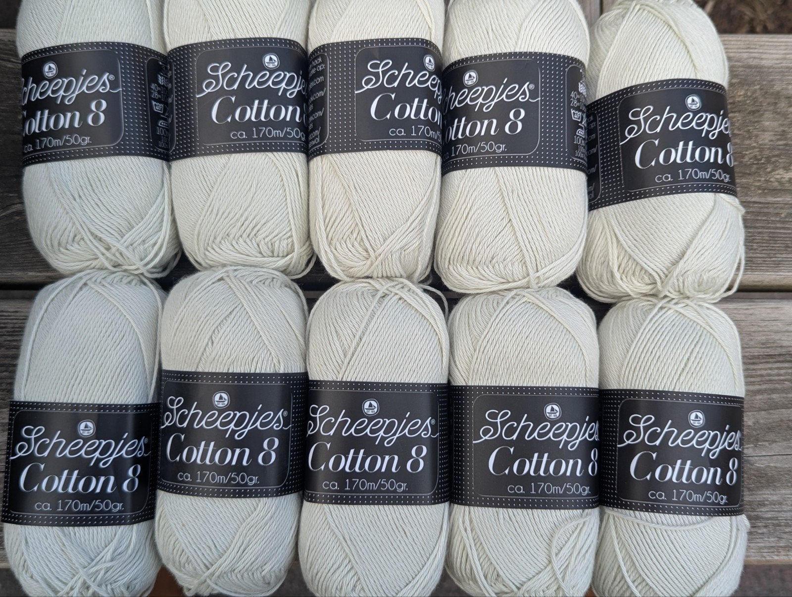 Scheepjes Cotton 8. Pakket van 10 bollen zilver voor €12.50, Info@scheepjes.com, Breien of Haken, Nieuw, Scheepjes colour