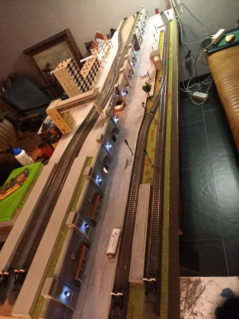 Marklin diorama + veel losse bouw spullen., Hobby en Vrije tijd, Ophalen, Wisselstroom, Brug, Tunnel of Gebouw, Zo goed als nieuw