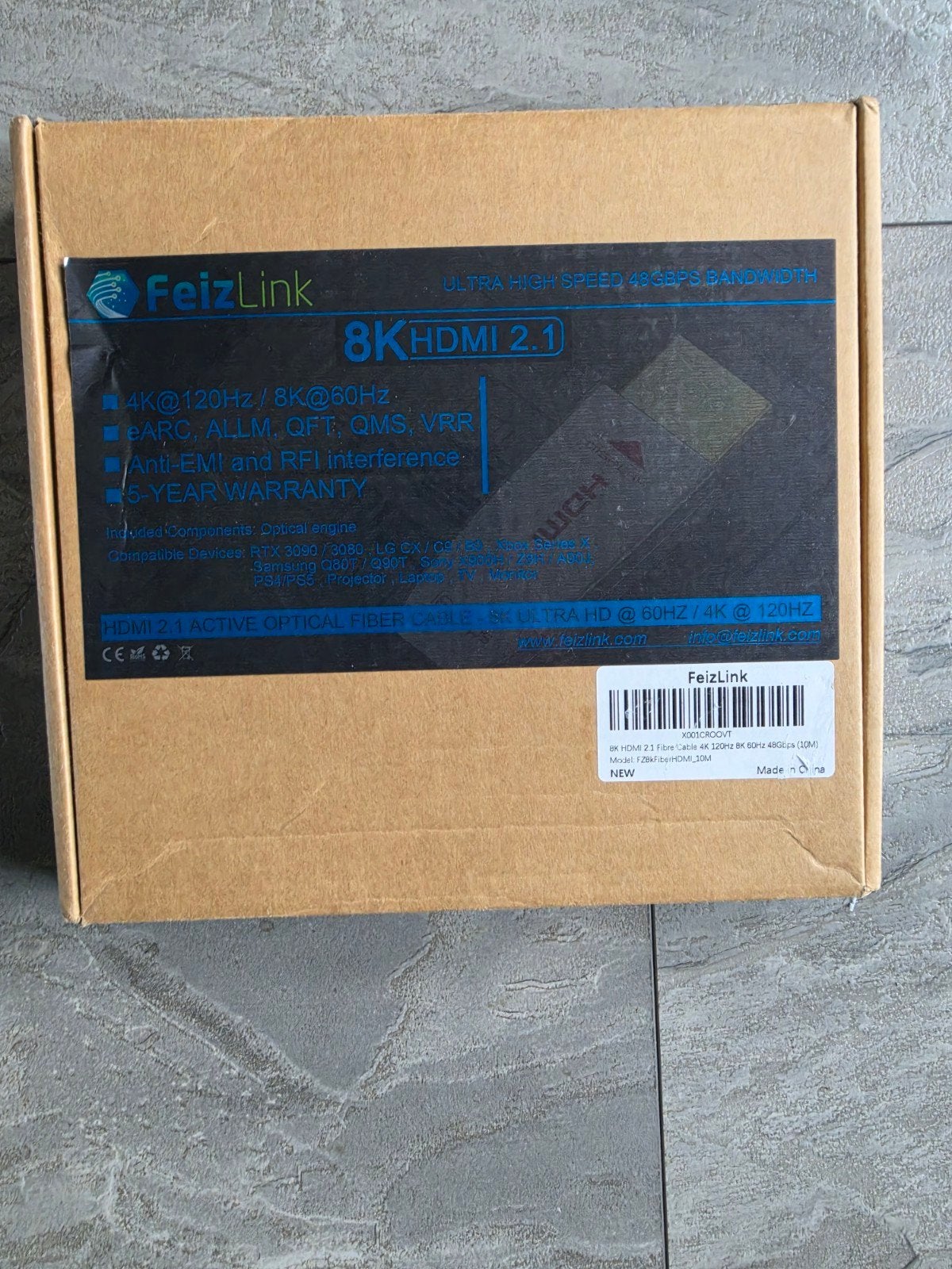 FeizLink 8K HDMI 2.1 Glasvezel Kabel 10M - Nieuw, Audio, Tv en Foto, Ophalen of Verzenden, Nieuw, 10 meter of meer, HDMI-kabel
