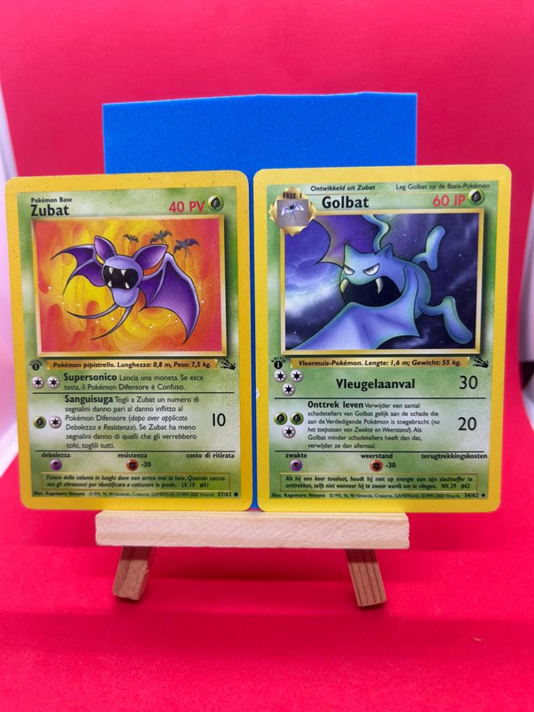 Pokémon Zubat & Golbat 1st Edition Fossil Vintage WOTC, Ophalen of Verzenden, Zo goed als nieuw