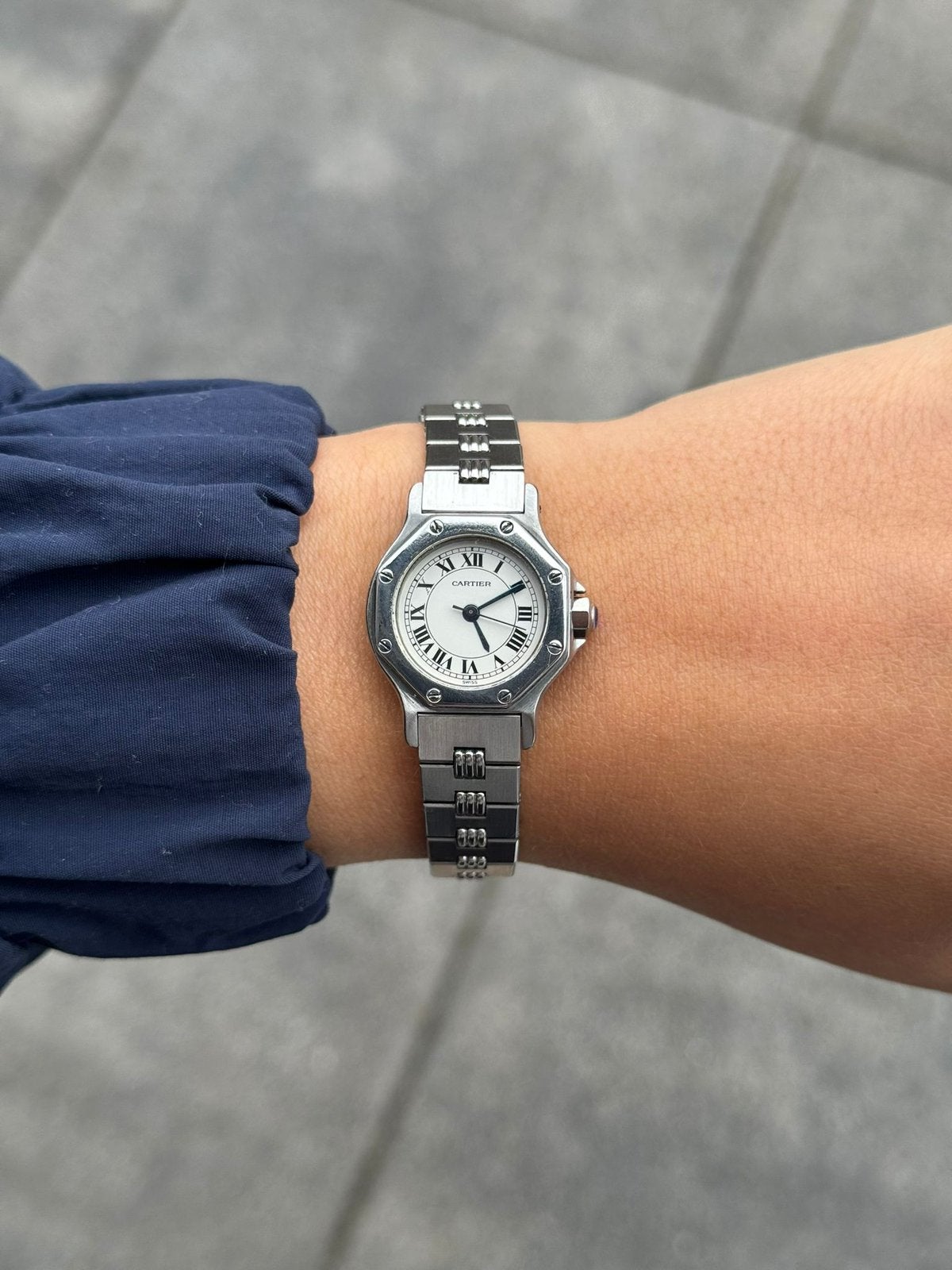 Cartier Santos Octagon, Ophalen of Verzenden, Zo goed als nieuw, Staal, Overige merken
