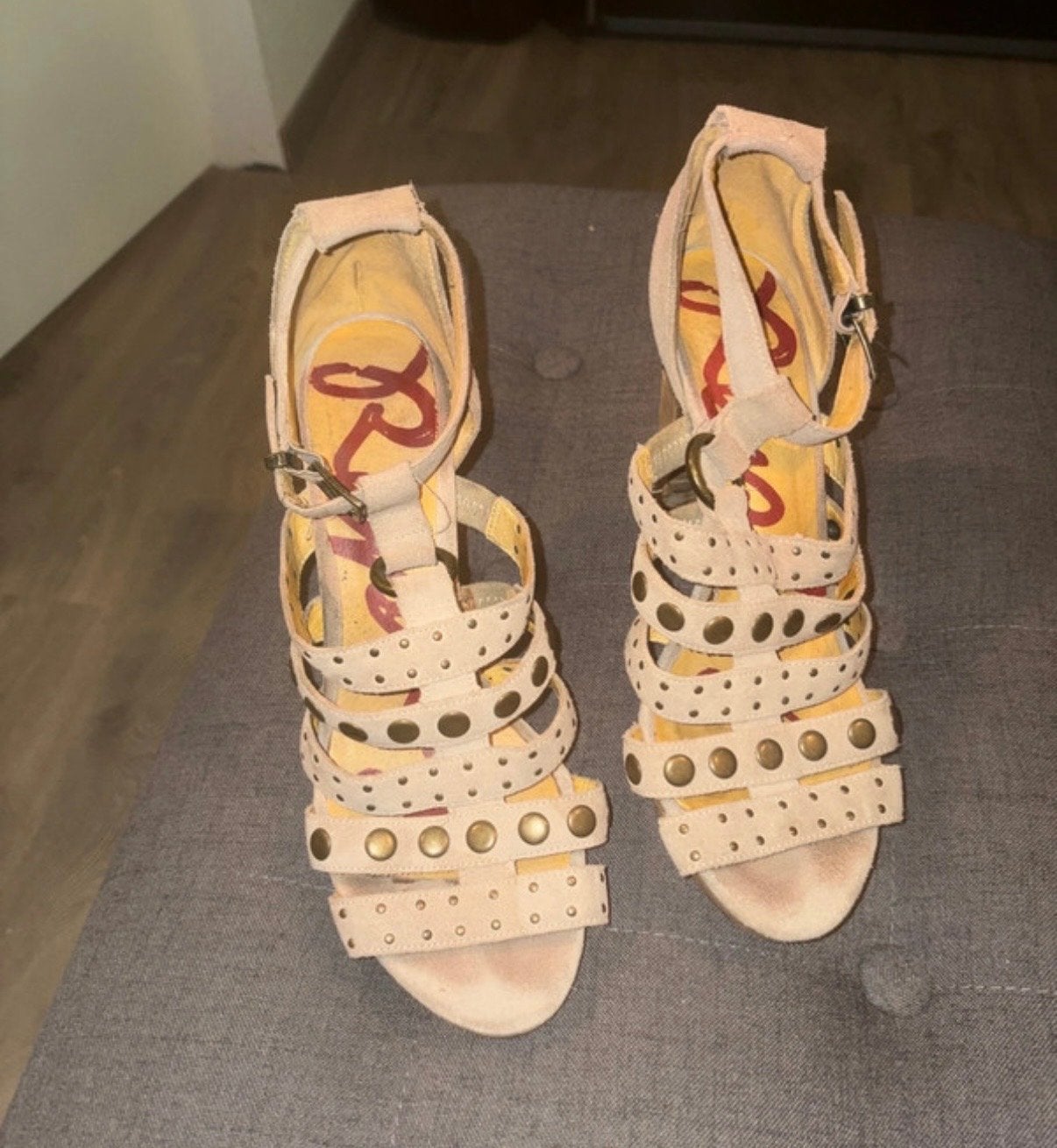 Replay sandalen met hakken - Gedragen maar prima staat, Ophalen of Verzenden, Gedragen, Beige, Sandalen of Muiltjes