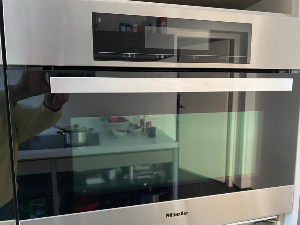 Miele inbouw combimagnetron - H 5080 RVS - alleen oven werkt, Ophalen, 45 tot 50 cm, Gebruikt, Combi-oven