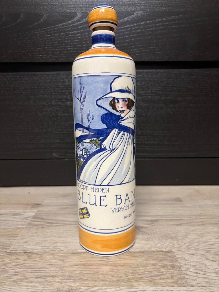 Vintage Delfts Blauw Fles - Blue Band Jubileum 1927-1987, Antiek en Kunst, Ophalen