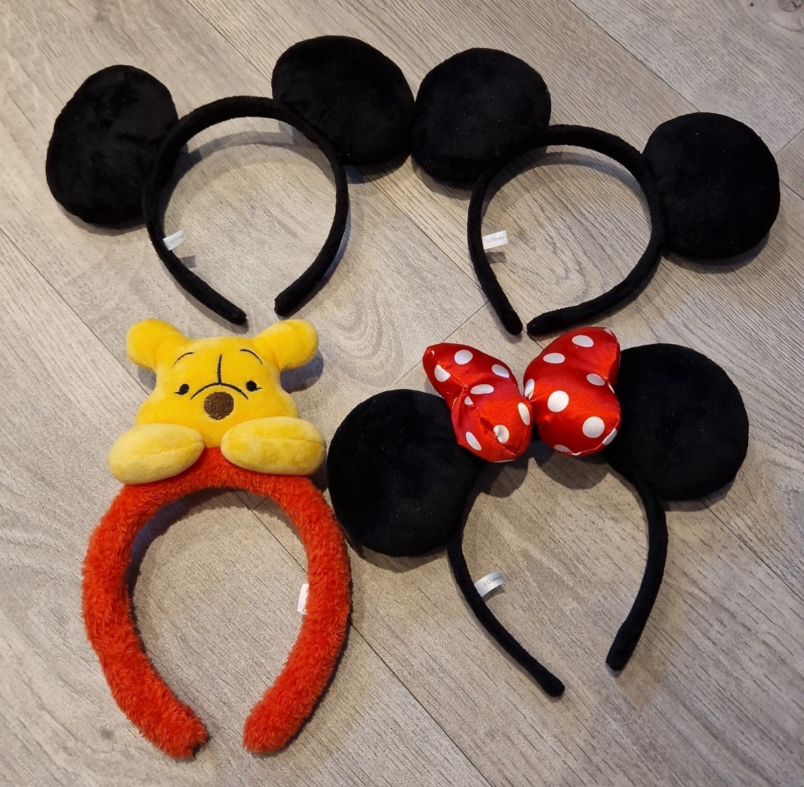 Disney haarbanden Mickey, Minnie en Winnie de Pooh, Ophalen, Zo goed als nieuw, Haarband