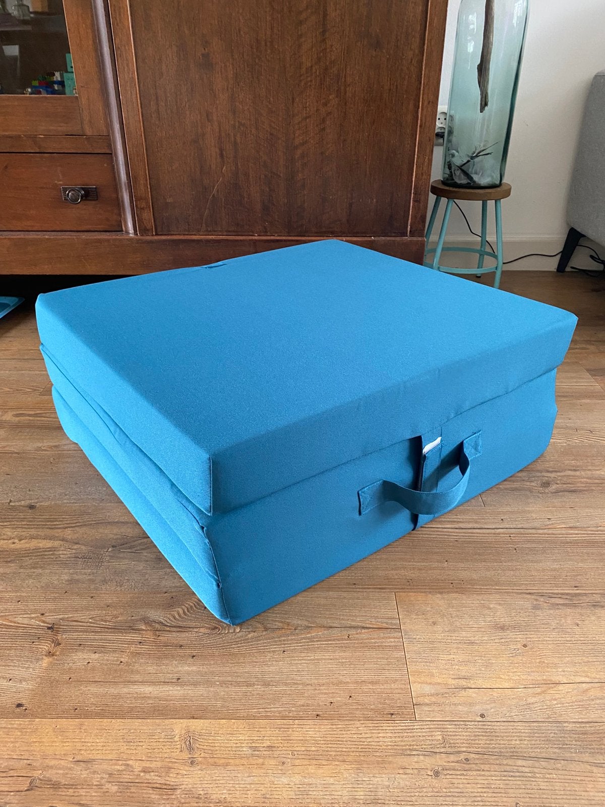 Logeermatras / opvouwbaar matras, Huis en Inrichting, Ophalen, Blauw, 190 cm of minder, Zo goed als nieuw