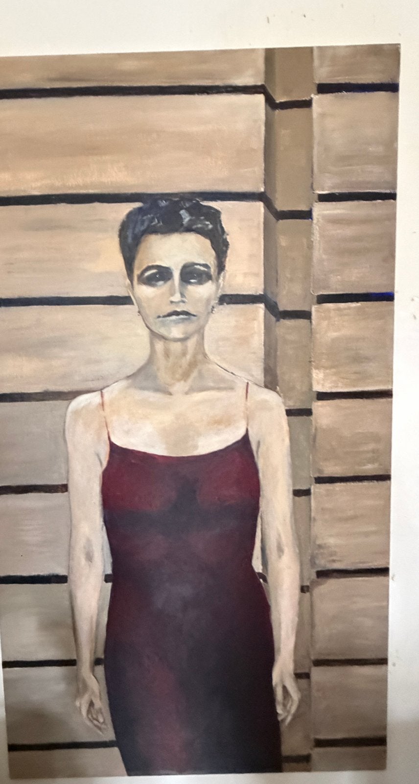 Groot schilderij van vrouw, Ophalen