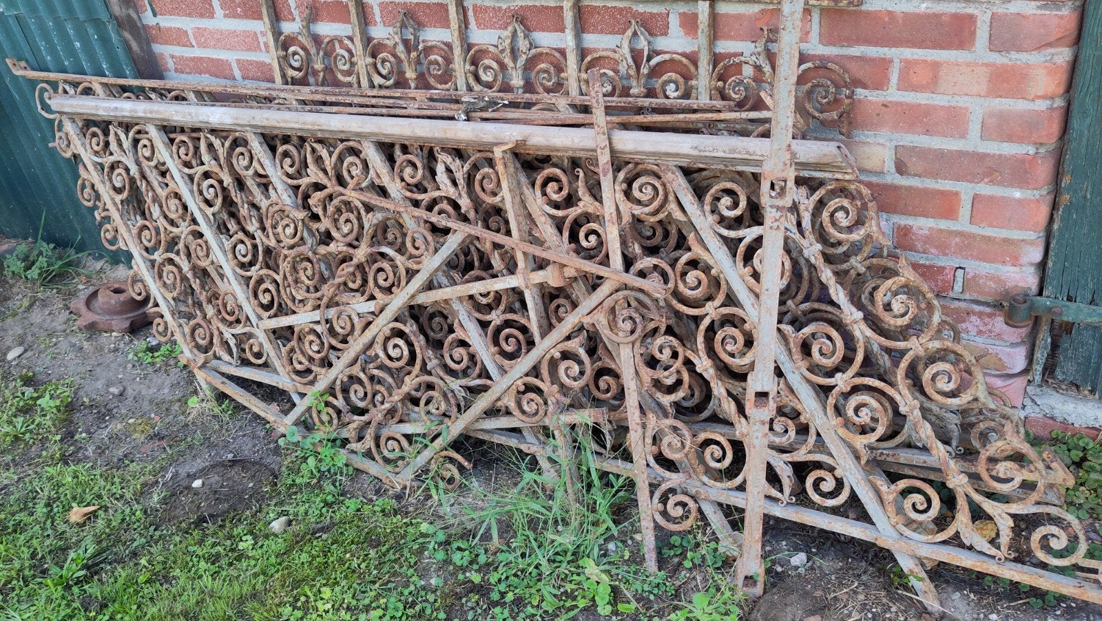antiek smeedijzeren hekwerk leuning voor trap, Tuin en Terras, Ophalen, Gebruikt, IJzer, Sierhekwerk