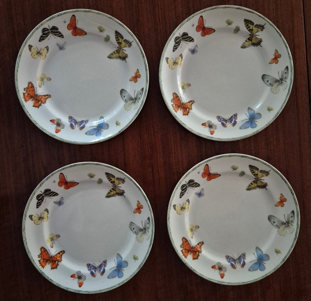 Janneke Brinkman bordjes Vlinders 21 cm (4) afhalen Haarlem, Ophalen, Zo goed als nieuw, Bord(en), Overige stijlen