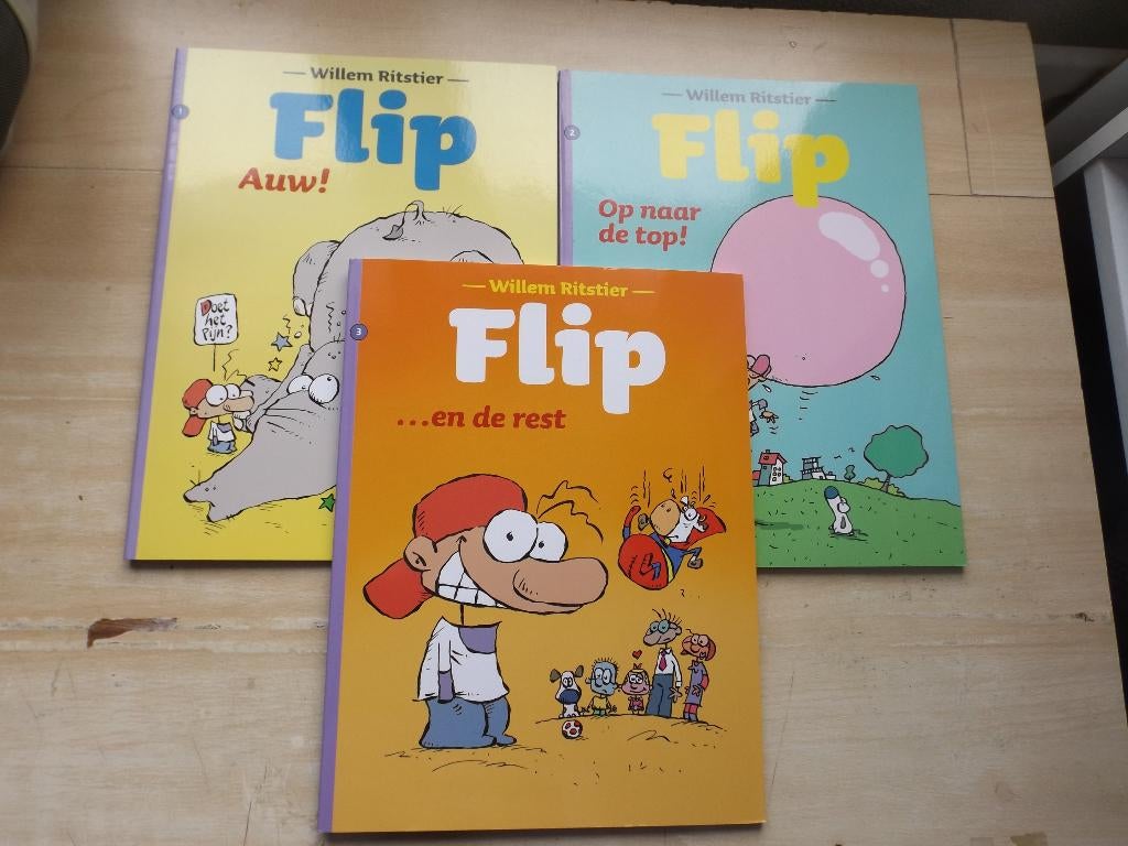 Strip 3 x Flip door Willem Ritstier, Eén stripboek, Ophalen of Verzenden, Zo goed als nieuw, Willem Ritstier