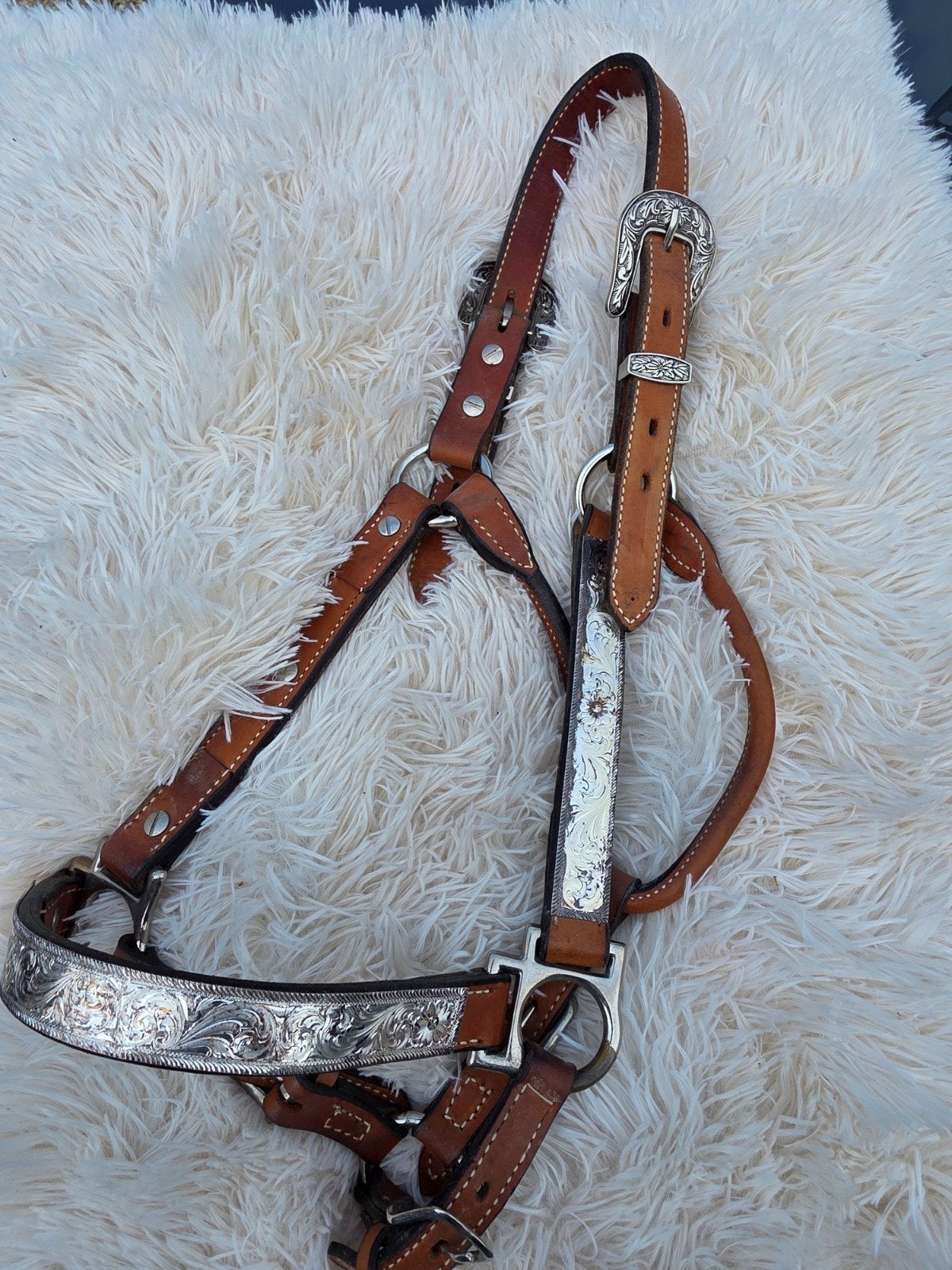 Western Showhalster maat pony/kleine cob, Zo goed als nieuw, Halster, Beige, Western