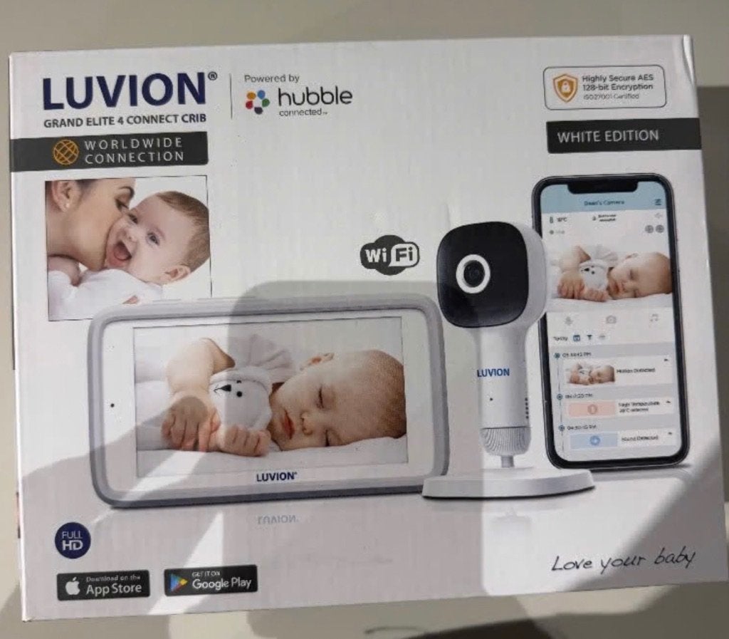 Babyfoon Luvion Connect met crib (wit), Kinderen en Baby's, Ophalen, Nieuw, 100 tot 250 meter, Camera
