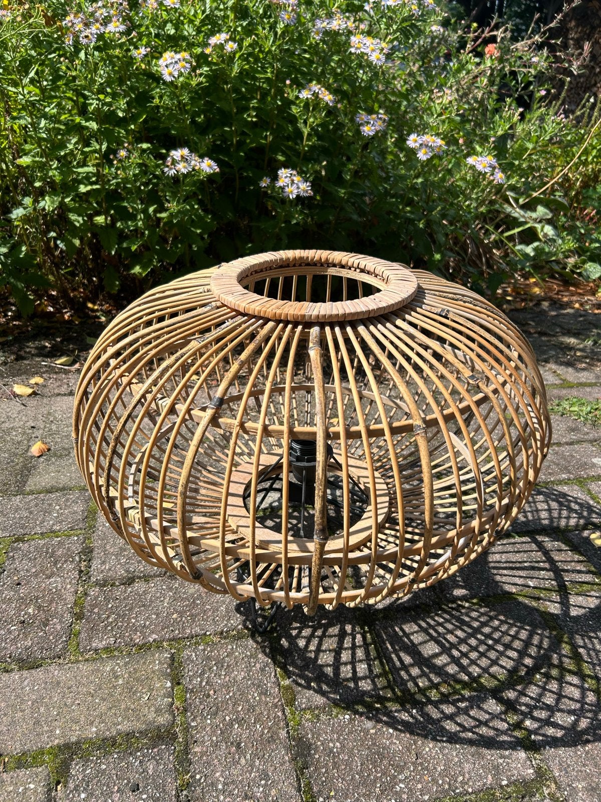 Rotan/bamboe stijl lamp, Ophalen, Gebruikt, Natuurlijk materiaal, Bohemian