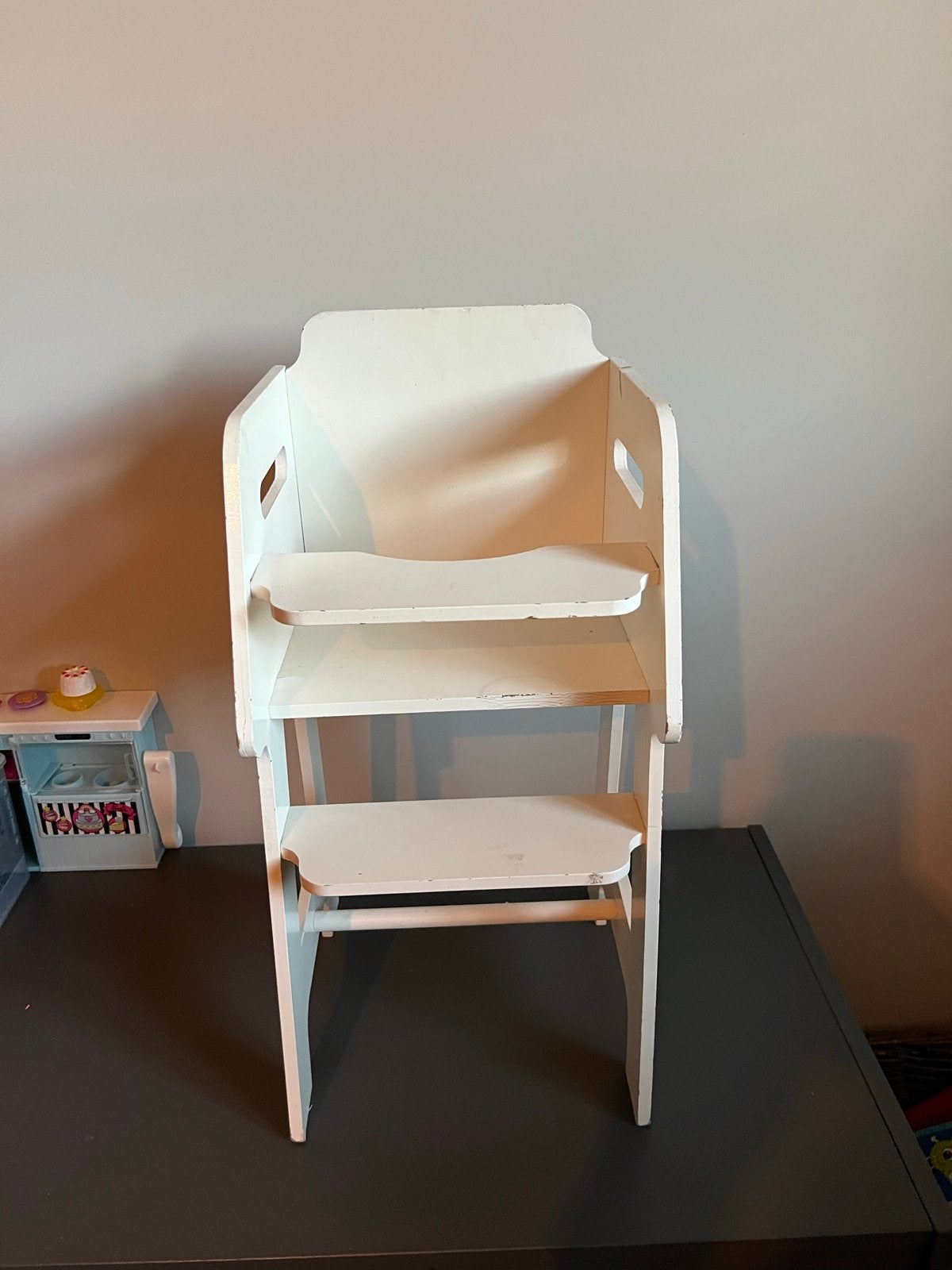 Witte poppenstoel, Kinderen en Baby's, Ophalen of Verzenden, Gebruikt, Meegroeistoel, Aanschuifbaar