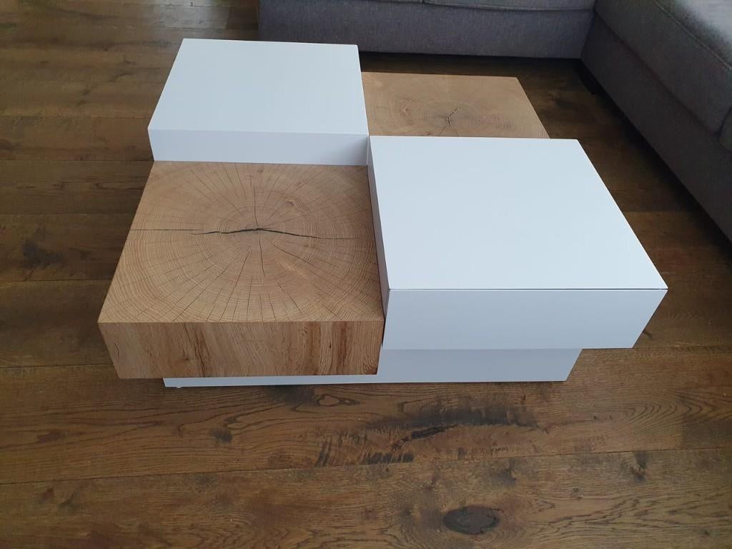 Salontafel vierkant, Ophalen, Gebruikt, 50 tot 100 cm, Vierkant