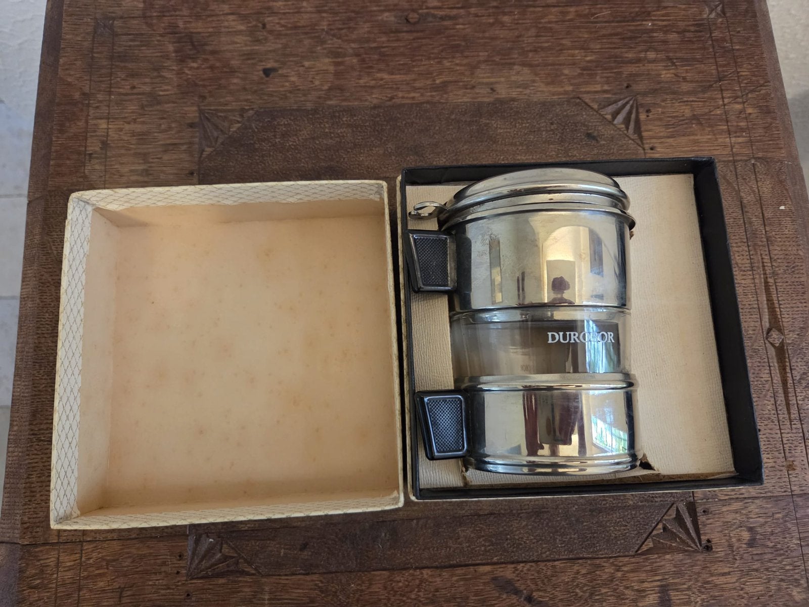 Vintage Durobor Koffiepers / Cafetière - Zilverkleurig, Antiek en Kunst, Ophalen of Verzenden