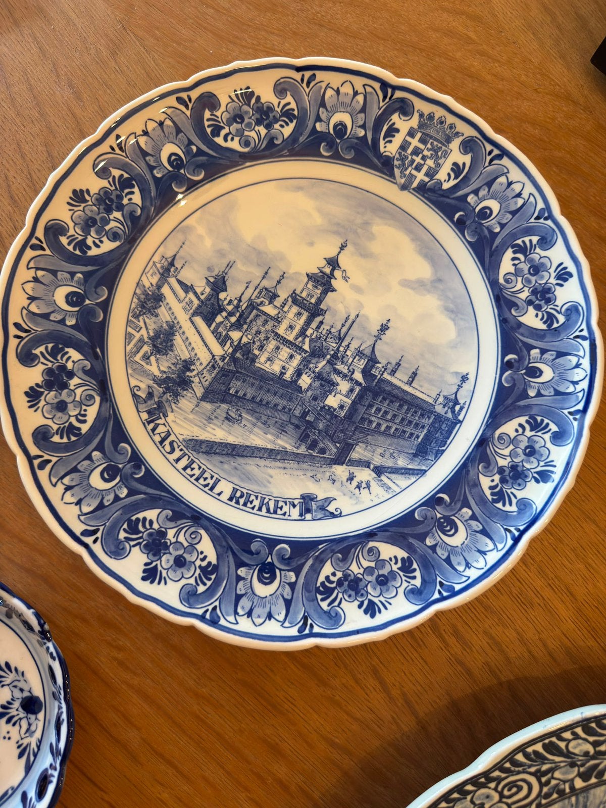 3 Delftsblauwe borden afhalen te REKEM, Antiek en Kunst, Ophalen