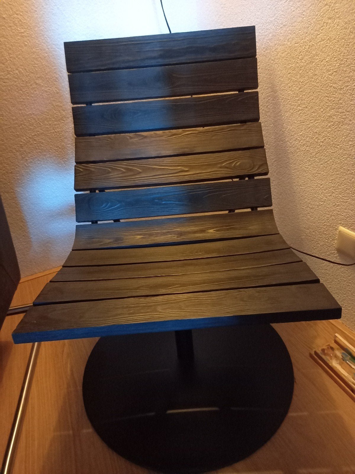 relaxstoel draaiend voor binnen of buiten, Ophalen, Kunststof, Gebruikt, Zwart