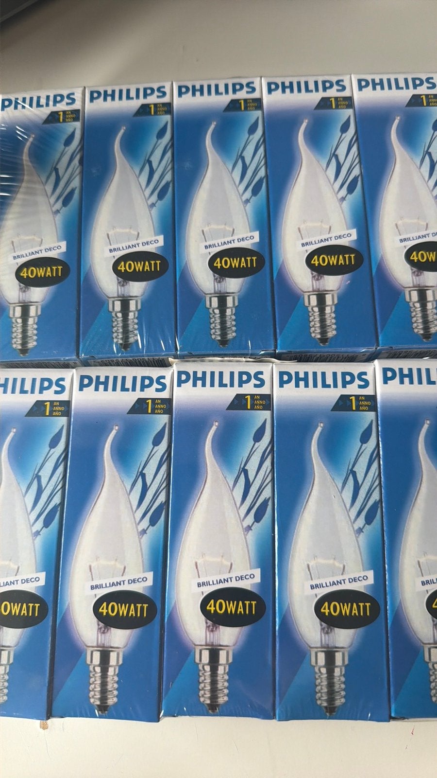 Lamp Phwilips tip kaars 40 watt Brilliant Deco E14 Helder, Gloeilamp, Dimbaar, E14 (klein), Nieuw