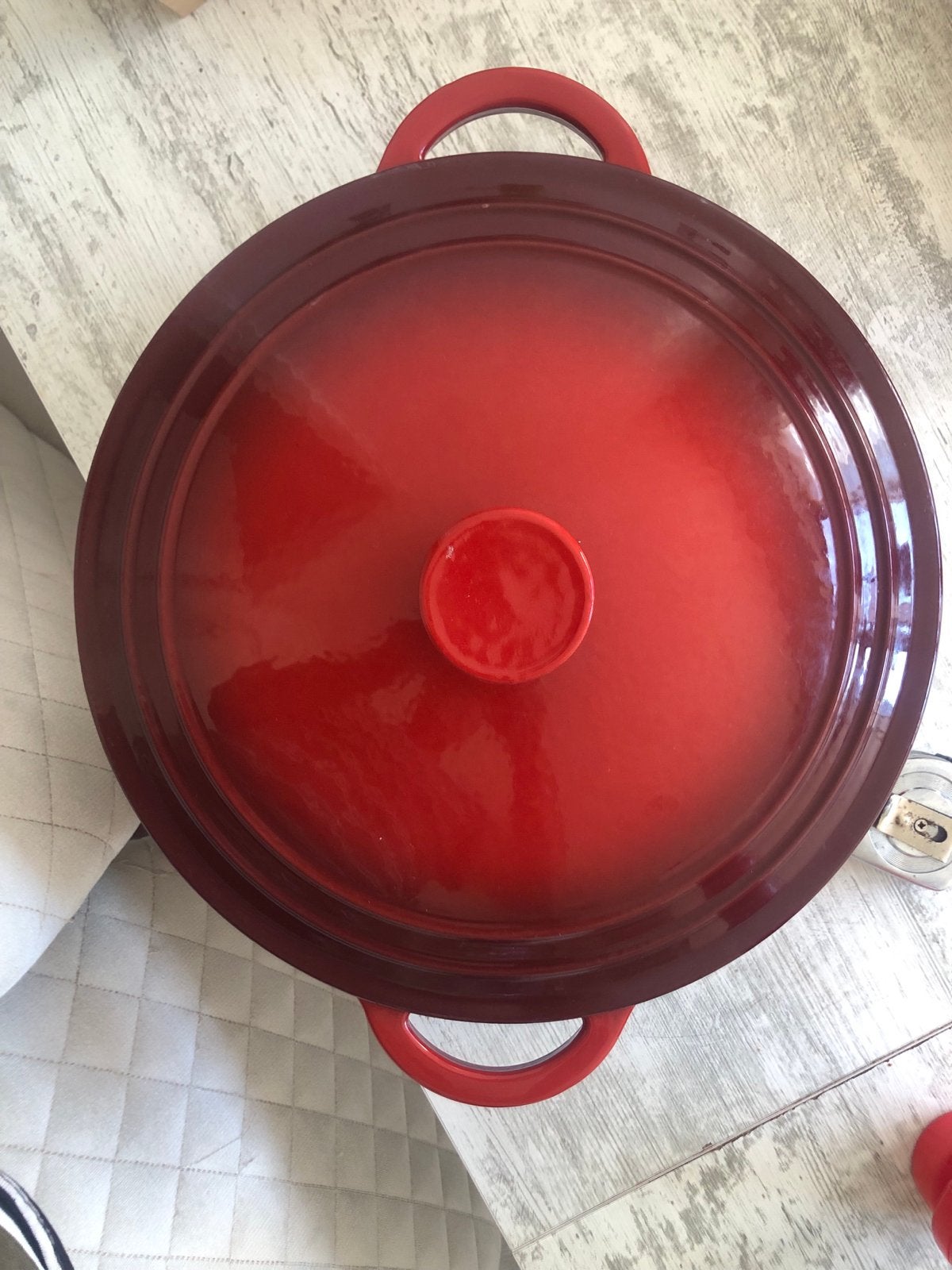 Cookitt Gietijzeren Braadpan - Rood, 28 cm, Ophalen, Met deksel, Zo goed als nieuw, Overige merken