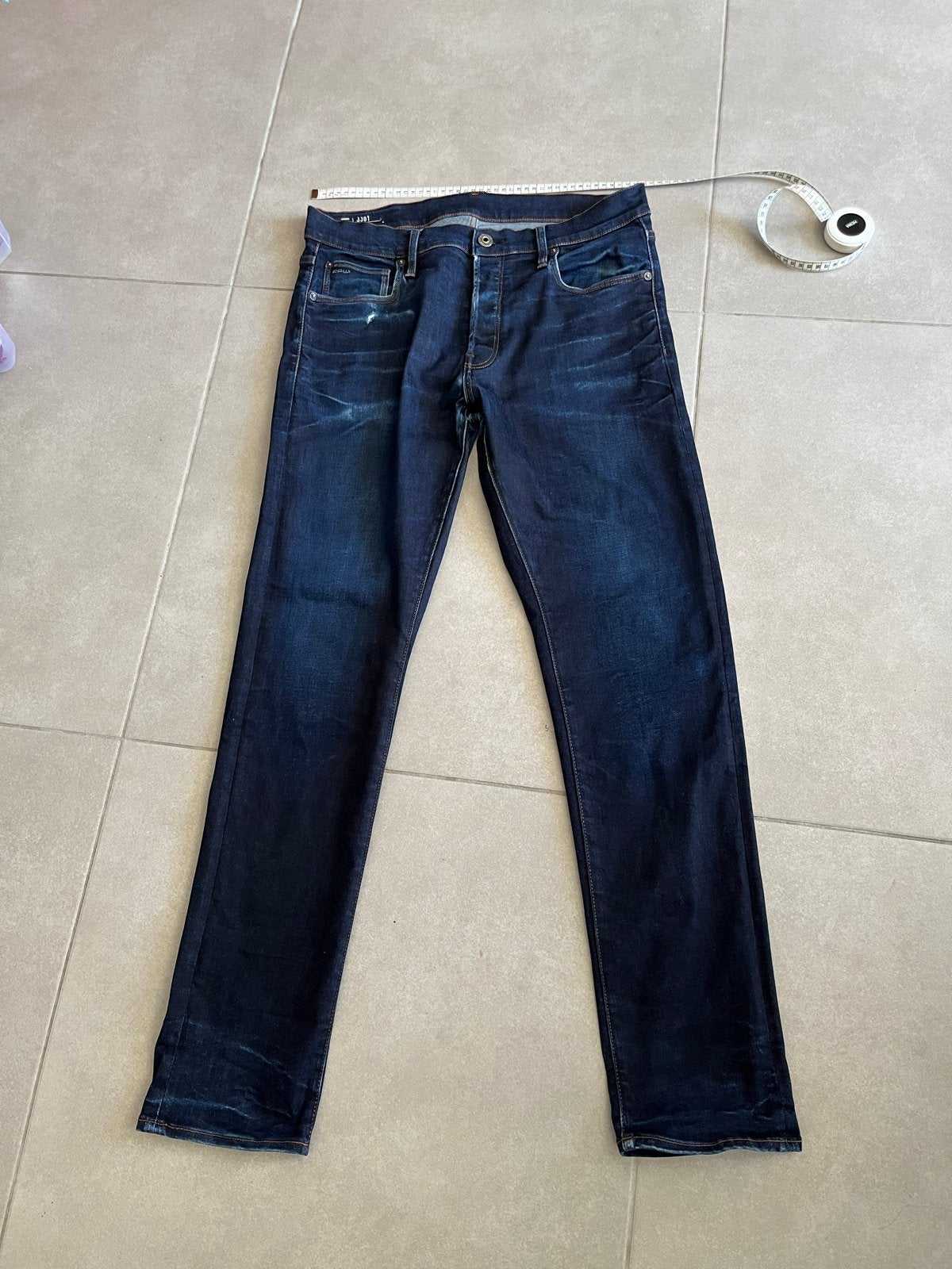 G-Star Raw 3301 Regular Tapered Jeans W34 L32, Kleding | Heren, Ophalen of Verzenden, Gedragen, Blauw, W33 - W34 (confectie 48/50)