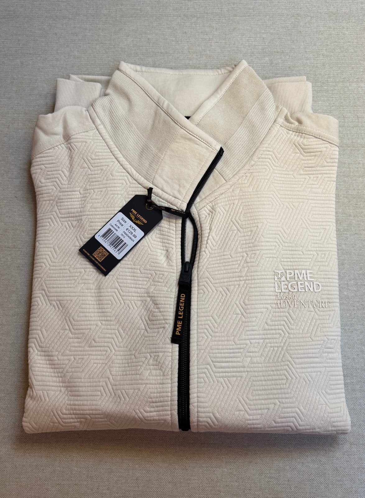 PME Legend SWEAT JACKET MET RITSSLUITING XXXL, Kleding | Heren, Truien en Vesten, ., Beige, Nieuw, Overige maten