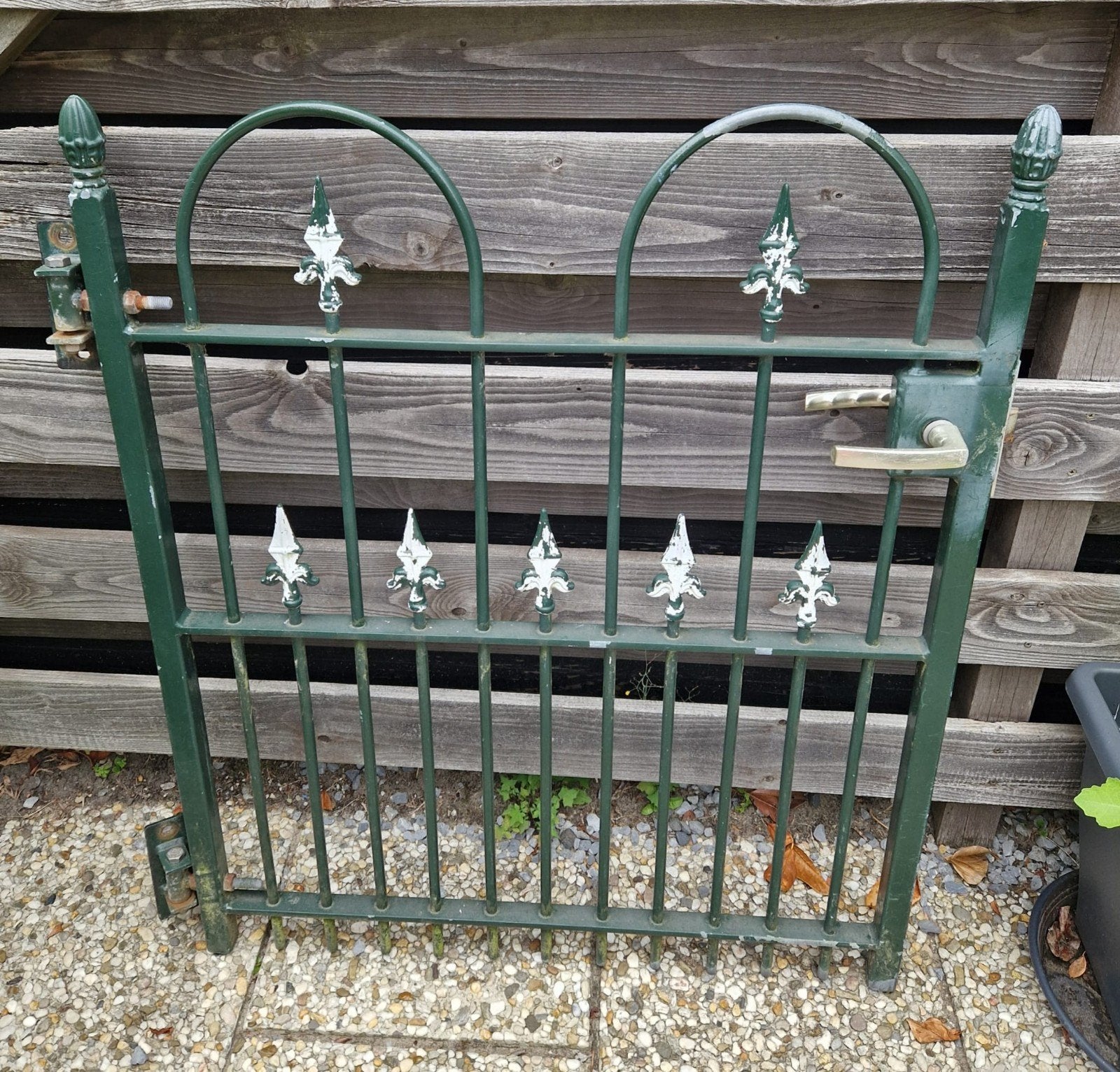 Gietijzer looppoort of hek donkergroen, Ophalen, Gebruikt, IJzer, Tuinhek