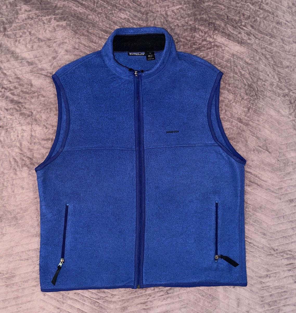 Patagonia Vintage Full Zip Fleece Vest Royal Blue, Ophalen of Verzenden, Zo goed als nieuw, Maat 56/58 (XL), Blauw