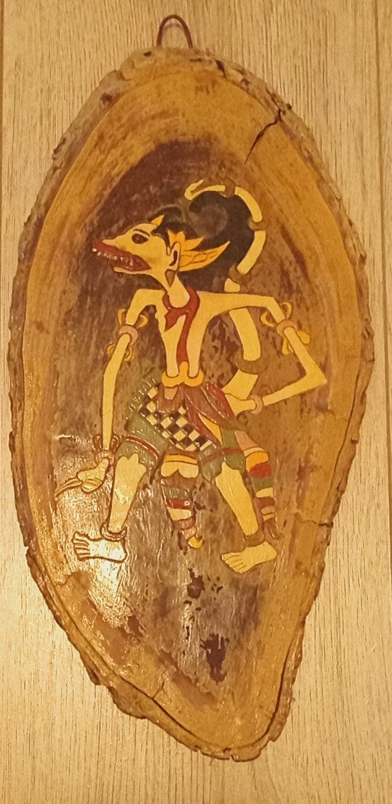 Wandbord wayang kulit Anoman Nederlands-Indië, Ophalen of Verzenden
