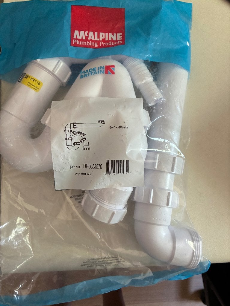 Afvoer gootsteen/afwasmachine, Ophalen, Afvoer, Pvc, Nieuw