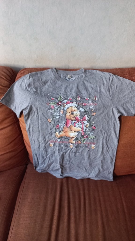 Disney Winnie de Poeh Kerst T-shirt - Maat S, Kleding | Heren, Earth Positive, Ophalen of Verzenden, Zo goed als nieuw, Grijs